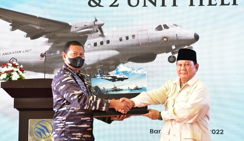 Menhan Prabowo Janji Akan Kerja Keras Perkuat Armada TNI AL