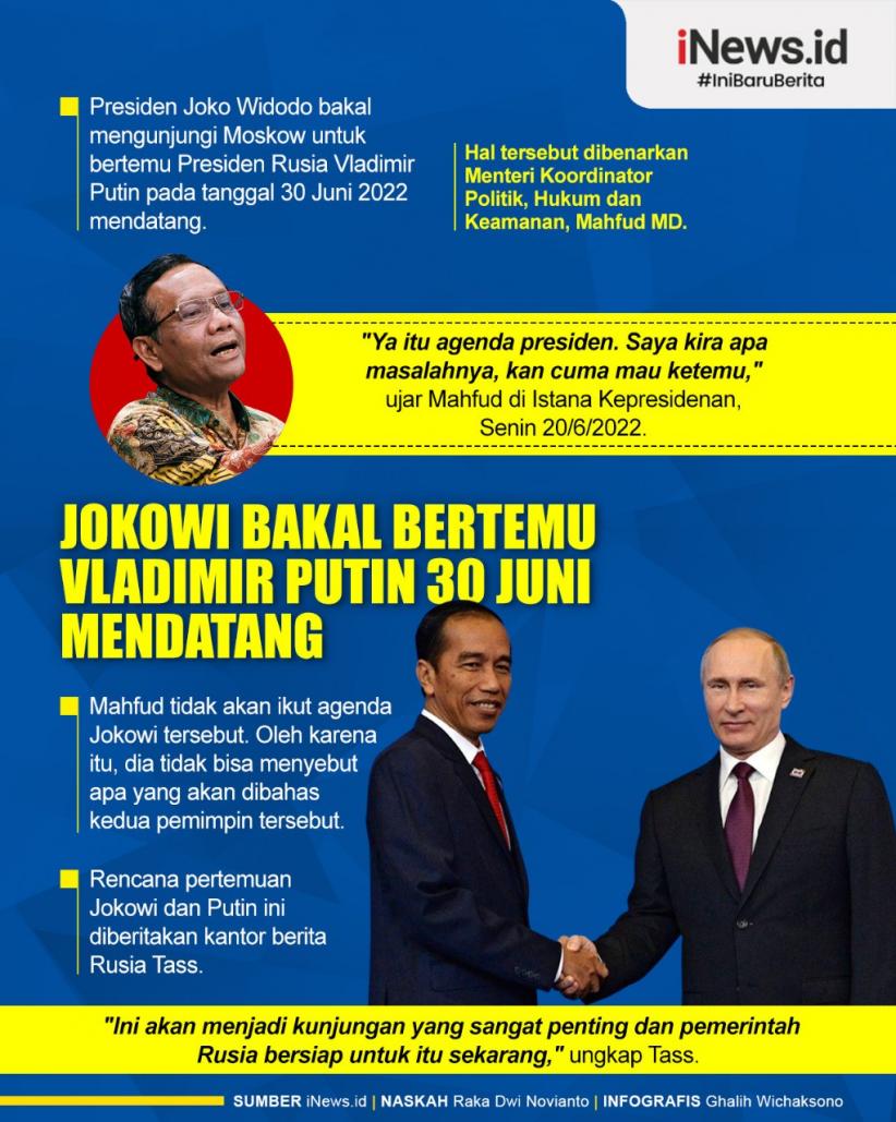 Infografis Jokowi Bakal Bertemu Vladimir Putin 30 Juni 2022