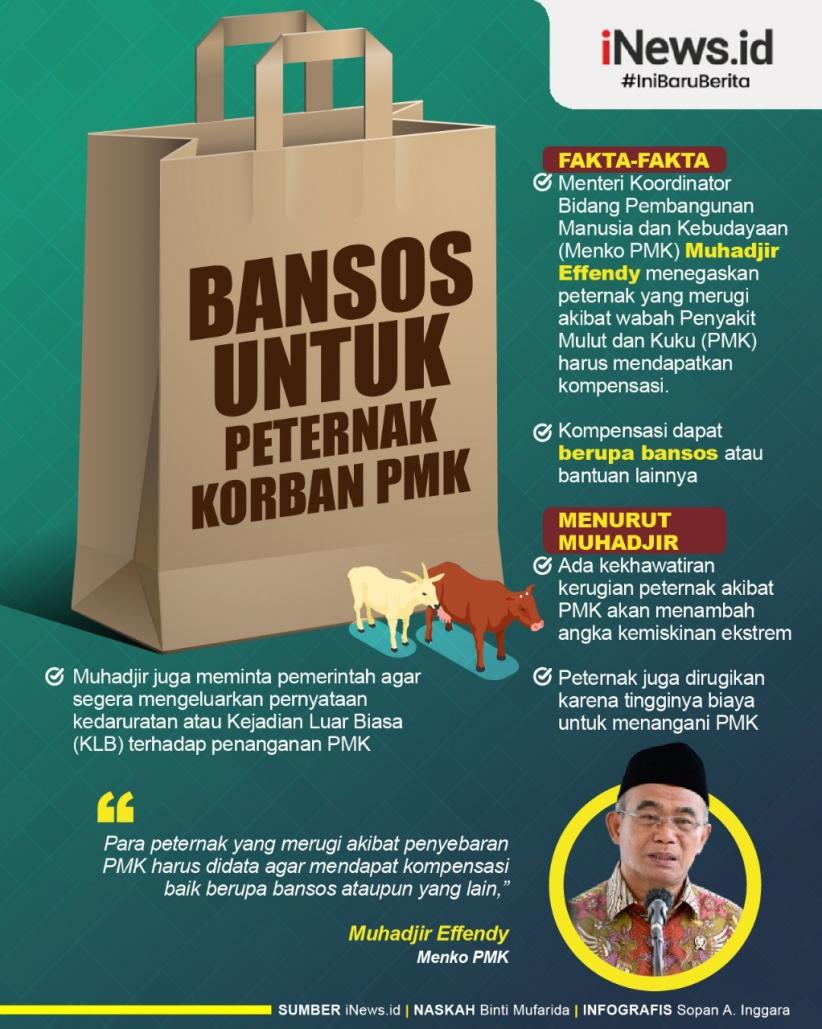 Infografis Menko PMK Muhadjir Akan Beri Peternak akibat Wabah PMK Dapat Bansos