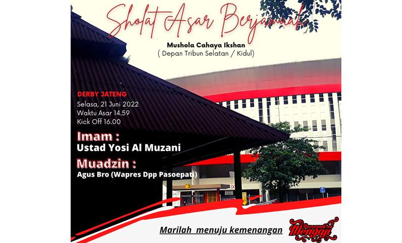 Jelang Laga Persis Vs PSIS, Pasoepati Gelar Salat Berjemaah di Musala Stadion Manahan