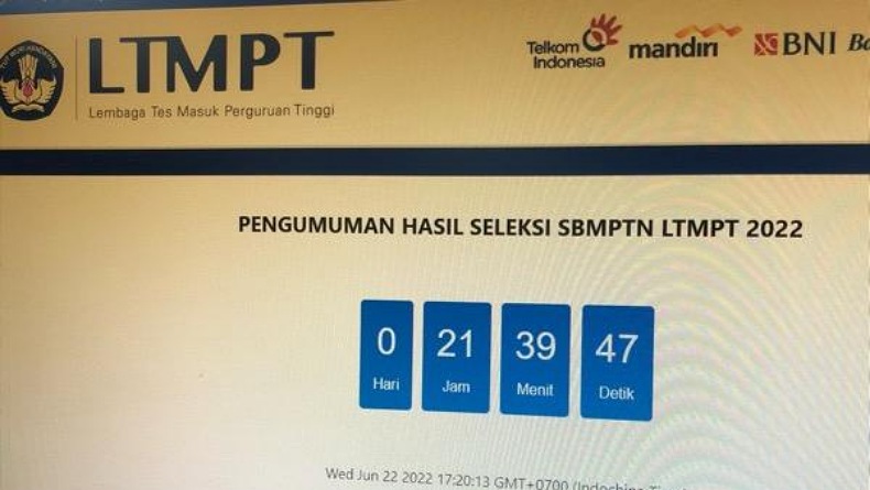Hari Ini Pengumuman SBMPTN 2022, Lulus atau Tidak Cek di Link LTMPT