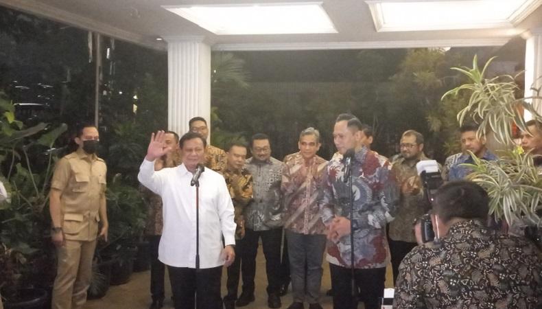 Bertemu AHY, Prabowo : Biasanya Koalisi Last Minute