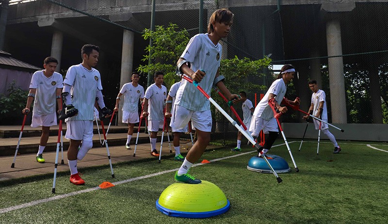 Potret Pemain Timnas Amputasi Indonesia Latihan Jelang Piala Dunia - Bagian 5