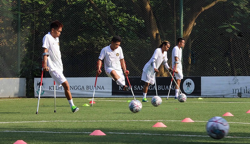 Potret Pemain Timnas Amputasi Indonesia Latihan Jelang Piala Dunia - Bagian 2