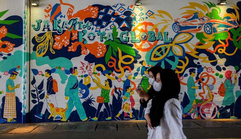 Mural Jakarta Kota Global Warnai Terowongan Jalan Kendal
