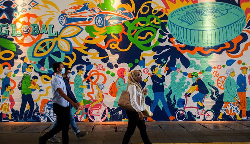 Mural Jakarta Kota Global Warnai Terowongan Jalan Kendal - Bagian 2
