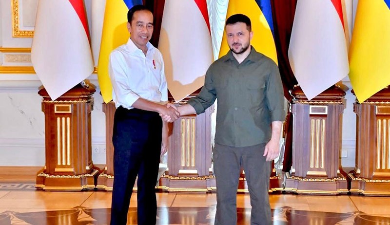 Foto-Foto Pertemuan Empat Mata Presiden Jokowi dan Presiden Zelensky di Ukraina - Bagian 2