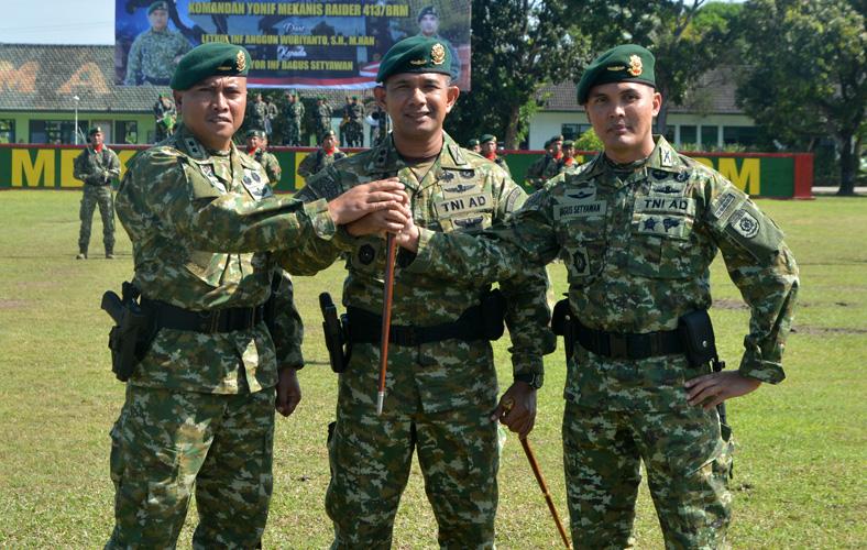 Mayor Bagus Setyawan Gantikan Letkol Anggun Wuriyanto Jabat Danyonif Mekanis Raider 413