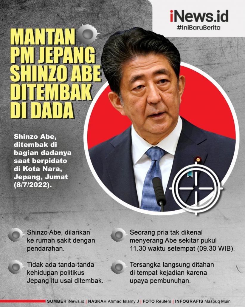 Infografis Mantan PM Jepang Shinzo Abe Ditembak di Dada