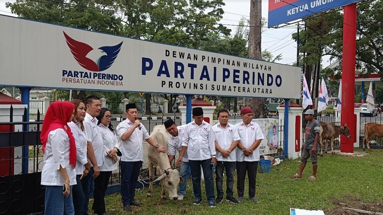 Idul Adha 1443 Hijriah, DPW Perindo Sumut Sembelih 4 Hewan Kurban