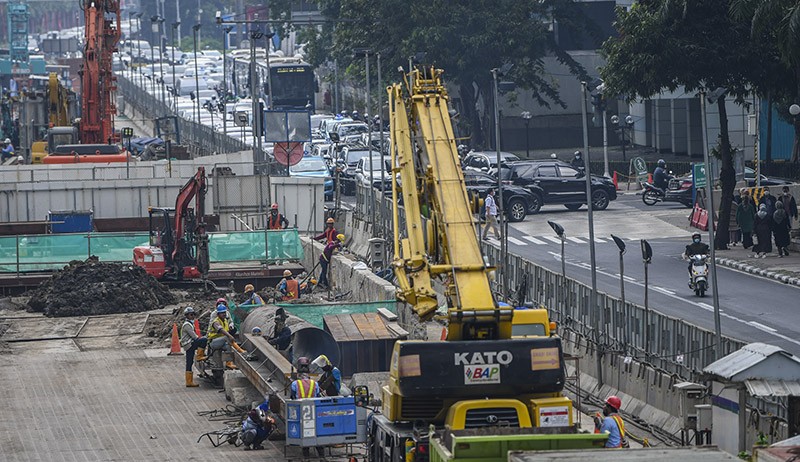 Progres Pembangunan MRT Jakarta Fase 2 Stasiun Thamrin-Monas Capai 40 Persen - Bagian 1