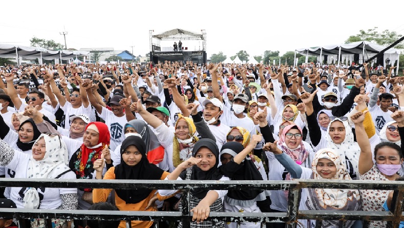 Lautan Manusia Padati Deklarasi Dukung Ganjar Pranowo Presiden 2024 di Serang Banten