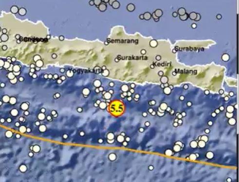Gempa Pacitan Magnitudo 5,5, Netizen: Terasa Pusing Dikira Halu