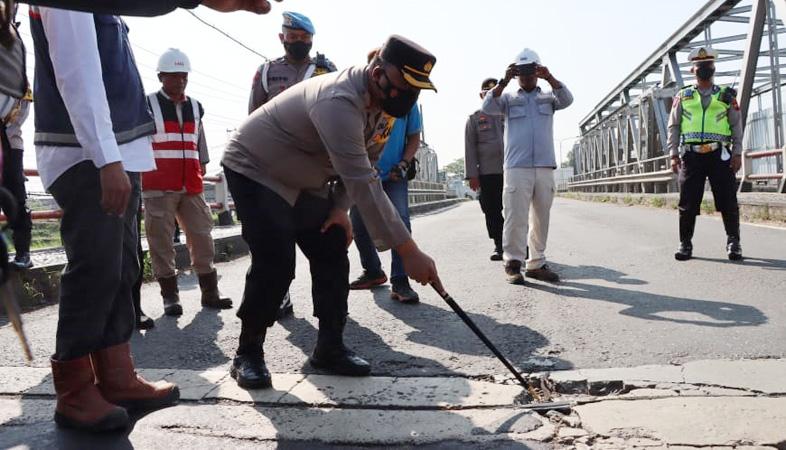 Cek Jembatan Wonokerto, Kapolres Demak: Kami Sudah Siapkan Skema Rekayasa Lalu Lintas