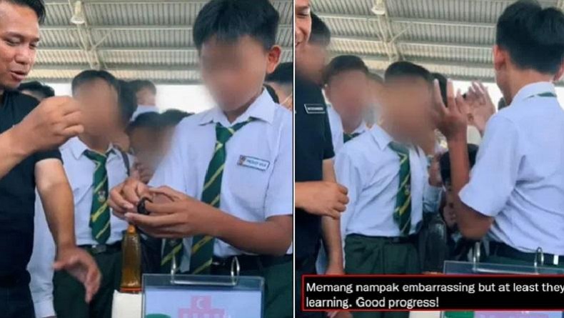Viral Video Siswa Belajar Pasang Kondom di Sekolah Malaysia, Tatapan Peserta Bikin Kocak