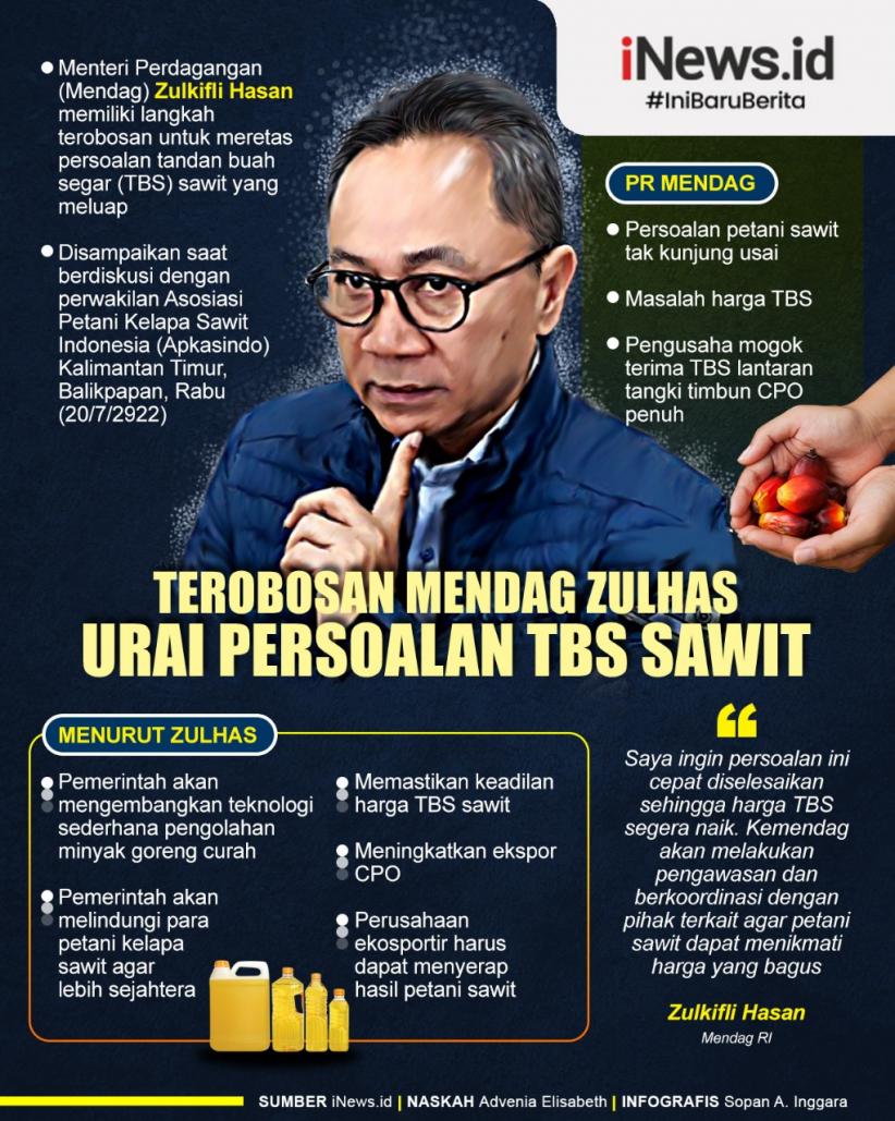 Infografis Terobosan Mendag Zulhas Urai Persoalan TBS Sawit