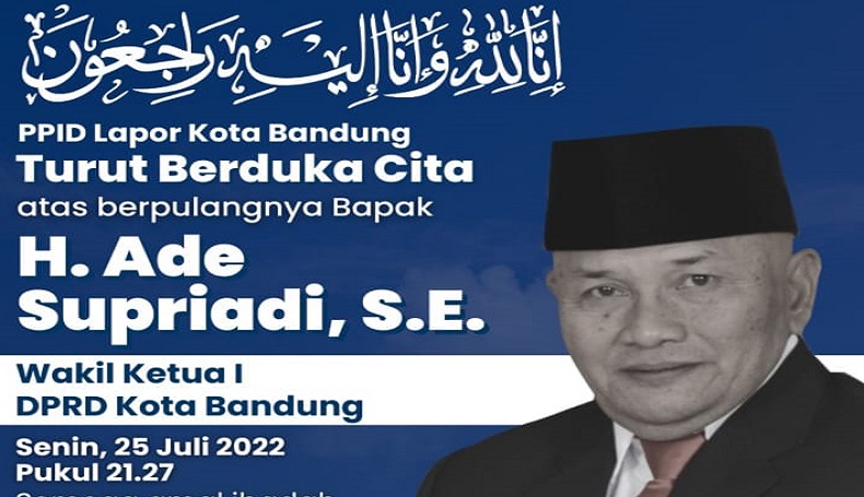 Innalillahi, Wakil Ketua DPRD Kota Bandung Ade Supriadi Meninggal Dunia