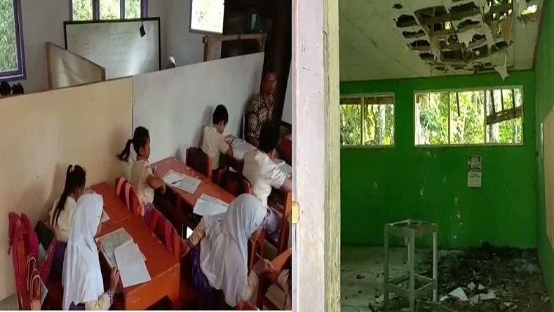 Bangunan Sekolah Rusak, Siswa SD di Cilacap Ini Belajar di Posyandu