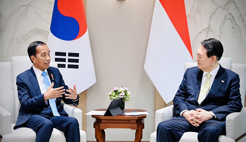 Presiden Jokowi Disambut Presiden Korsel Yoon Suk-yeol di Kantor Kepresidenan Yongsan - Bagian 2