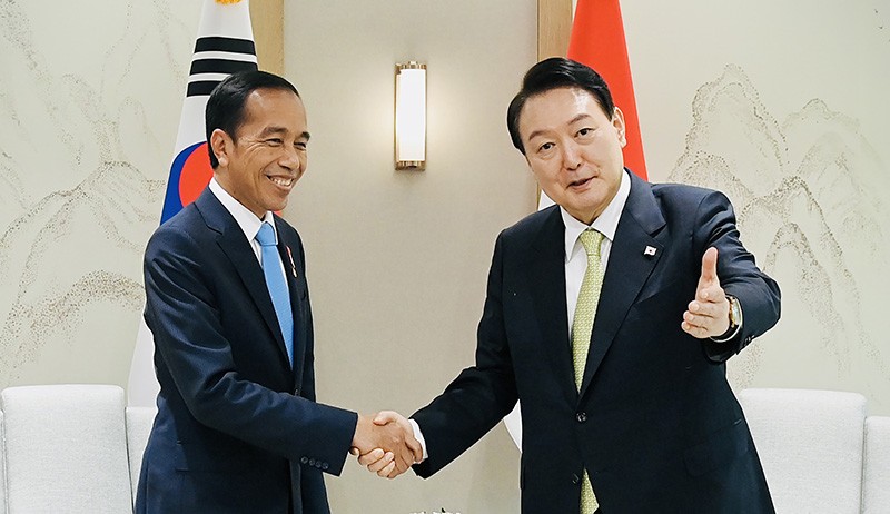 Presiden Jokowi Disambut Presiden Korsel Yoon Suk-yeol di Kantor Kepresidenan Yongsan - Bagian 3