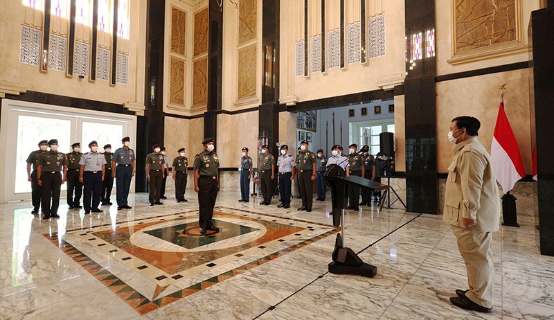 Prabowo Terima Laporan Kenaikan Pangkat Pati di Kemhan - Bagian 3