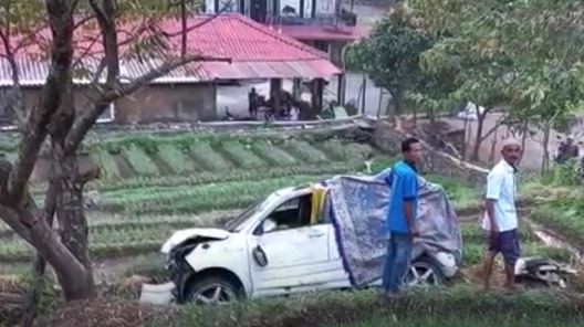 Diduga Rem Blong, Mobil Masuk Jurang di Pacet Mojokerto, 4  Luka-Luka