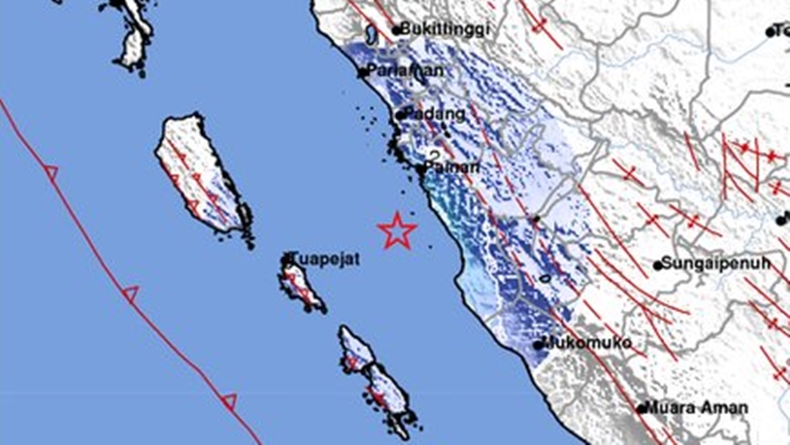 Gempa Terkini Magnitudo 4,7 Guncang Painan Sumbar