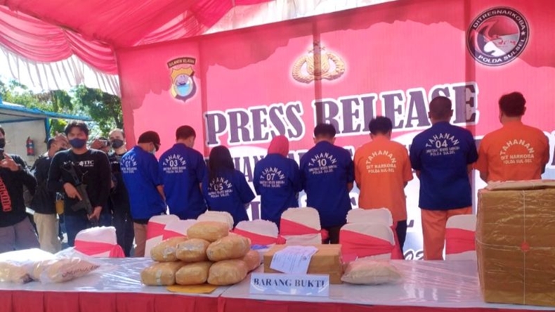 Polda Sulsel Musnahkan 66,3 Kg Narkoba Pakai Alat Khusus