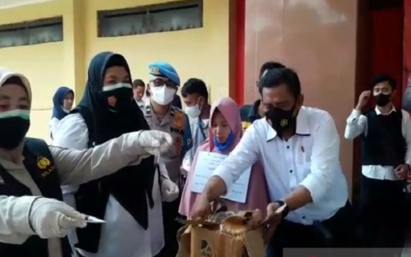 Dibawa Emak-Emak, 18,5 Kg Ganja Kering Asal Madina Dimusnahkan di Palembang 