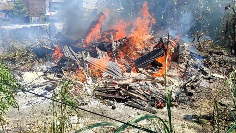 Dihuni ODGJ, Gubuk di Bangka Barat Ludes Terbakar