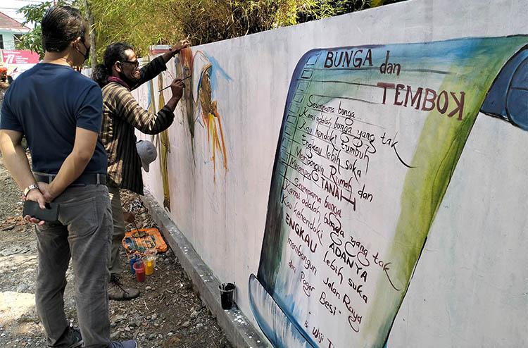 Tunjukkan Nasionalisme Pangan, Perupa Gunungkidul Gelar Aksi Mural