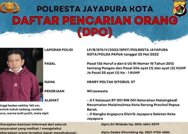 Polisi Tetapkan Eks Anggota DPRD Kota Sorong Jadi DPO Kasus Miras Oplosan