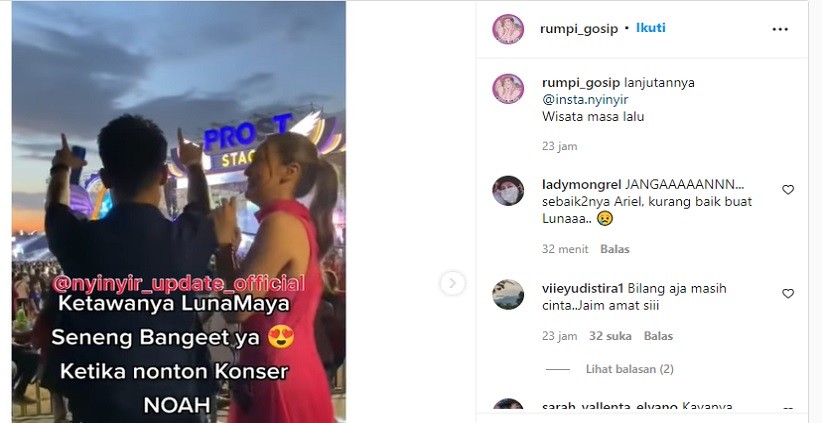 Ekspresi Luna Maya Nonton Mantan Pacar di Konser Jadi Sorotan, Netizen: Bilang Aja Masih Cinta