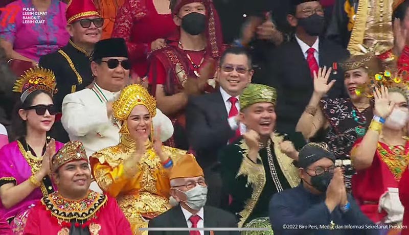 Potret Keakraban HT dan Prabowo pada Perayaan HUT ke-77 RI di Istana Merdeka - Bagian 2
