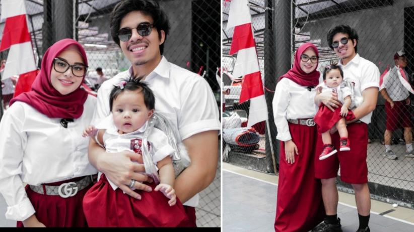 Bikin Gemas Baby Ameena Pakai Seragam SD Rayakan Kemerdekaan RI, Netizen: Gak Kuat