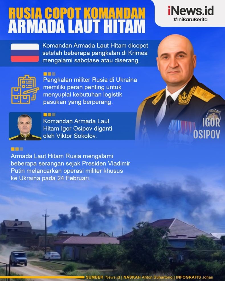 Infografis Komandan Armada Laut Hitam Rusia Dicopot