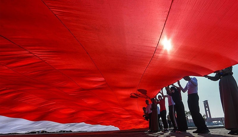 Foto Bendera Merah Putih Raksasa Ukuran 3.000 Meter Persegi - Bagian 3