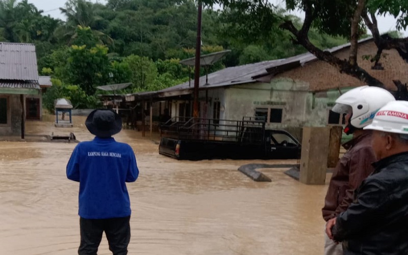 Sungai Sikam di Simalungun Meluap, 100 Lebih Rumah Warga Terendam Banjir