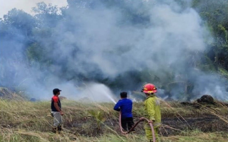Kebakaran Lahan 1,5 Hektare di Bangka Tengah, Diduga Sengaja Dibakar Warga