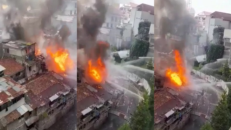 10 Rumah Semipermanen di Ciumbuleuit Bandung Ludes Terbakar, 343 Warga Terdampak