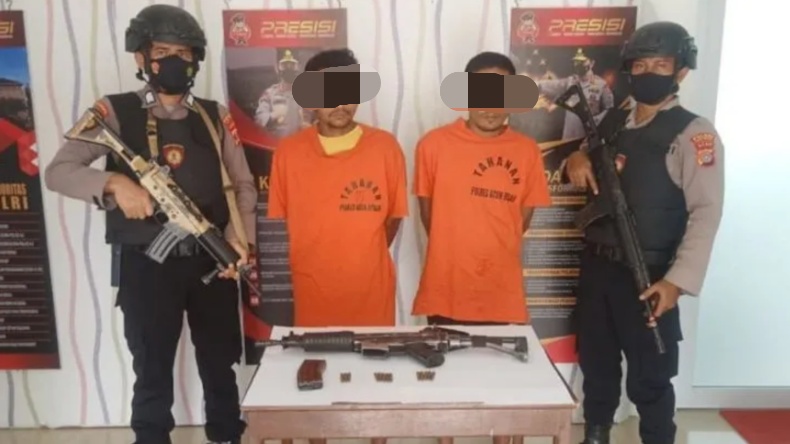 Ungkap Kasus Pencurian Besi, Polisi Amankan Senpi Laras Panjang di Semak-Semak