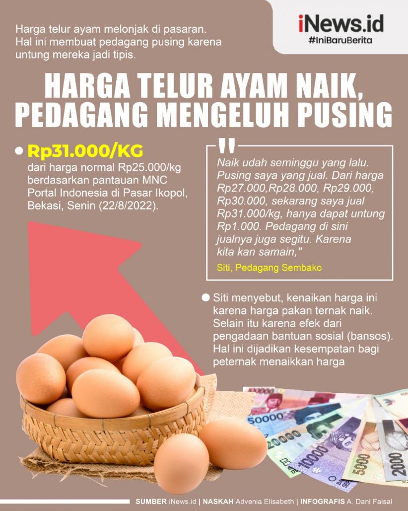 Infografis Harga Telur Ayam Naik Pedagang Mengeluh Pusing 2069