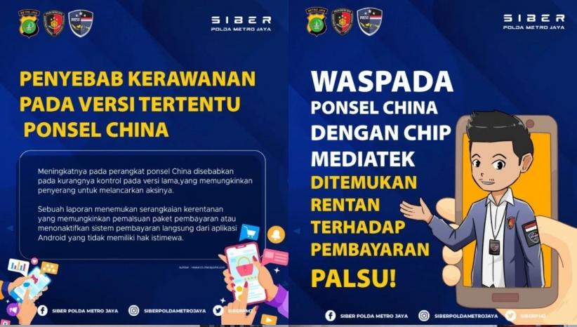 Tim Siber Polda Metro Jaya Temukan Celah Keamanan pada Beberapa Smartphone China