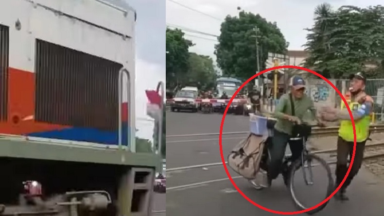 Terobos Pelintasan Kereta di Cikudapateuh Bandung, Kakek Ini Nyaris Tewas