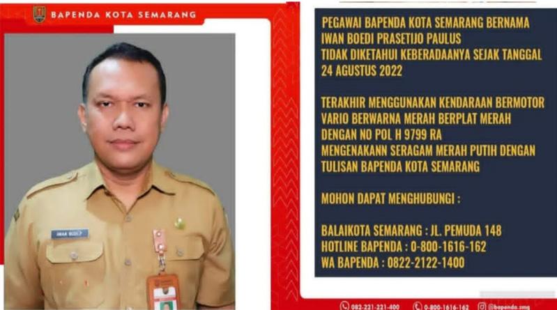 Pemkot Semarang Geger, PNS Bapenda Dikabarkan Hilang