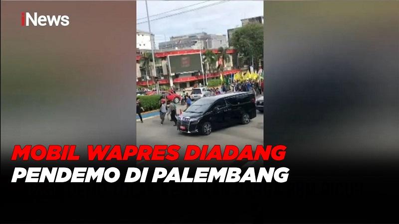 Mobil Wapres Diadang Pendemo Tolak Kenaikan Harga BBM di Palembang 