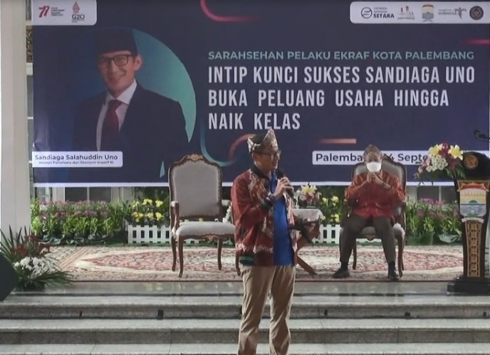 Berkunjung ke Palembang, Sandiaga Uno Beri Wejangan kepada Pelaku UMKM