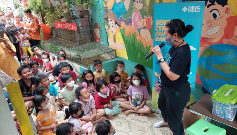 Puluhan Anak di Tambora Gembira Bermain dan Belajar Bersama MNC Peduli