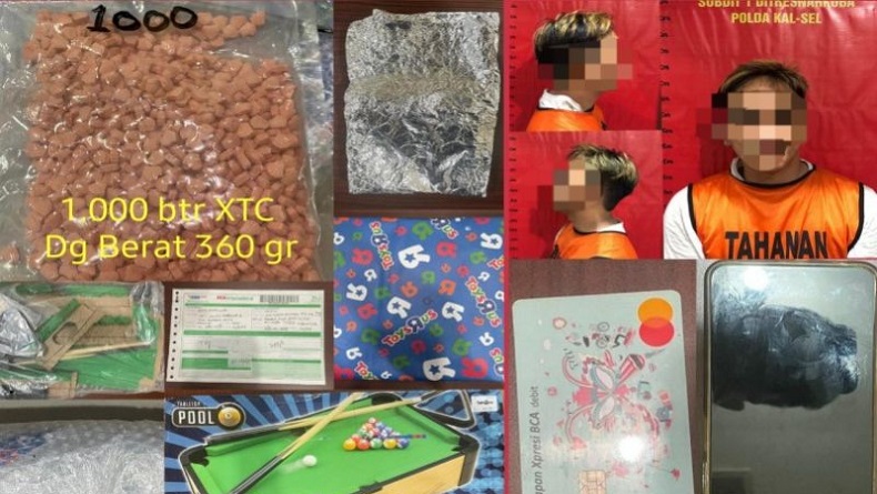 Dibungkus Bak Mainan Biliar, 1.000 Butir Ekstasi dari Malaysia ke Banjarbaru Gagal Diedarkan