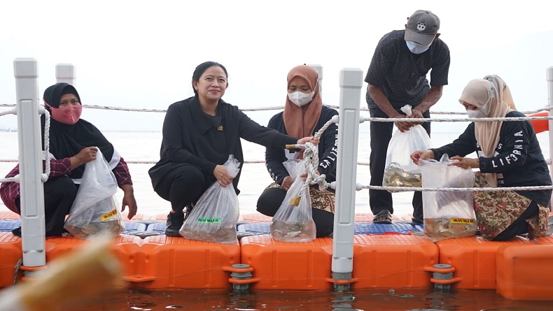 Tebar Benih Ikan, Puan Puji Waduk Jatiluhur Mirip Lokasi Drakor Crash Landing On You